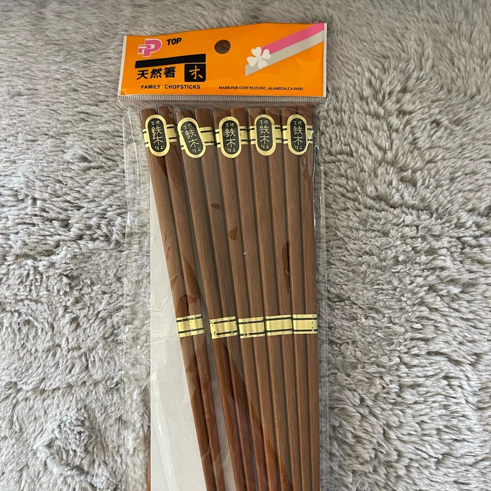 10 Pack Brown Ironwood Chopsticks.  New in package.